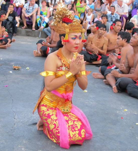 Balinese dancer at Kecak performance