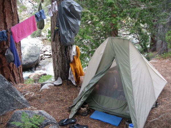 Cozy camp at Kern Hot Springs