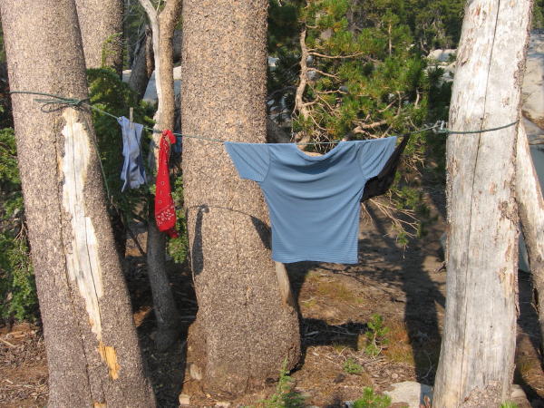 Laundry flapping in the breeze at White Rock Lake