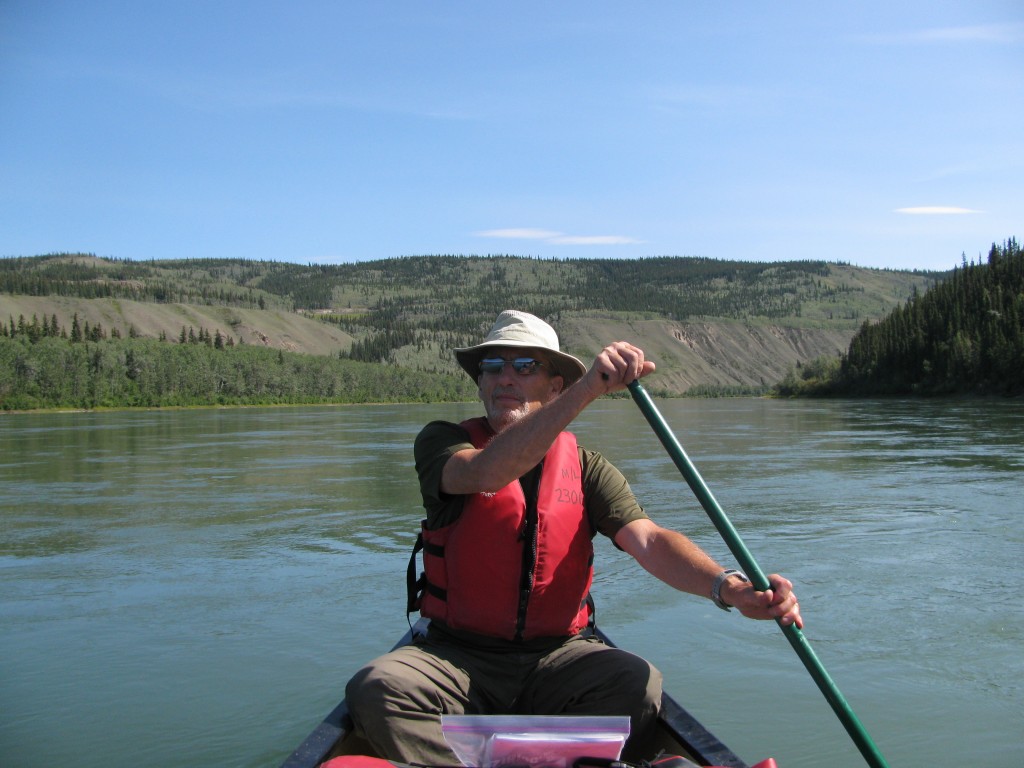 Steve paddling on the Yukon