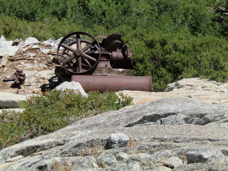 Rusty metal equipment from a bygone mining era