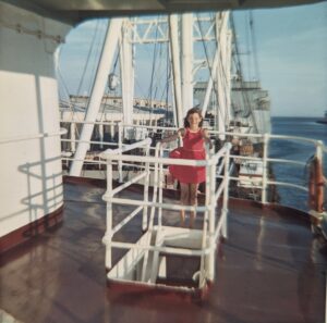 Young girl on a ship