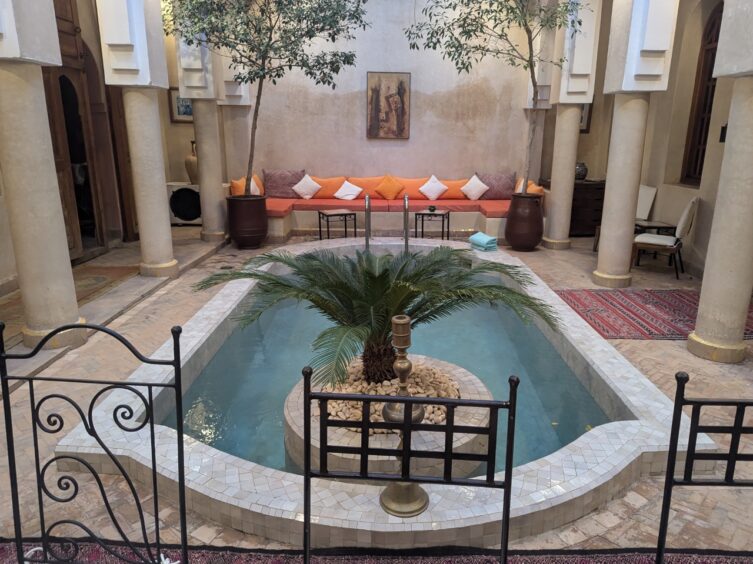 Small pool inside a riad in a courtyard