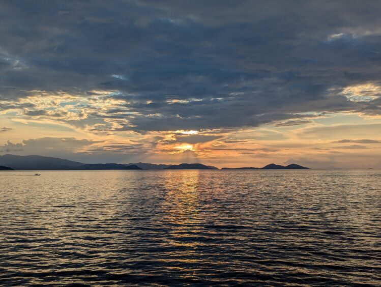 Sunset with dark clouds