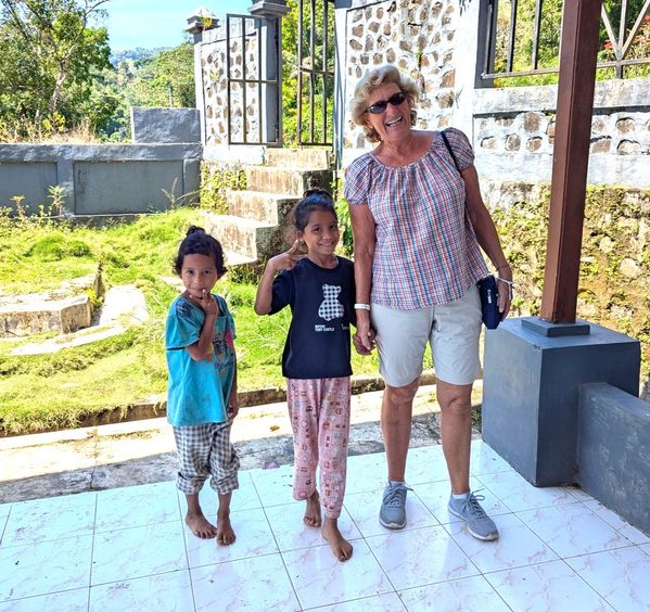 American woman with 2 Indonesian girls