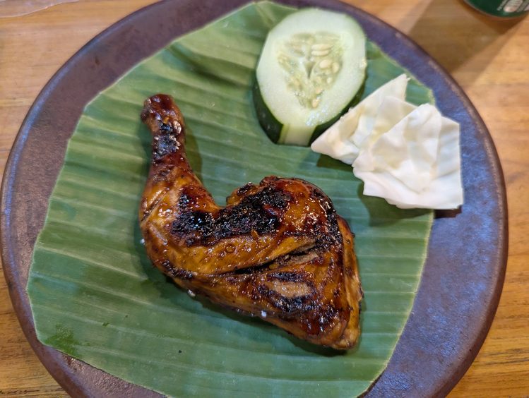Piece of grilled chicken on a plate